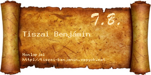 Tiszai Benjámin névjegykártya